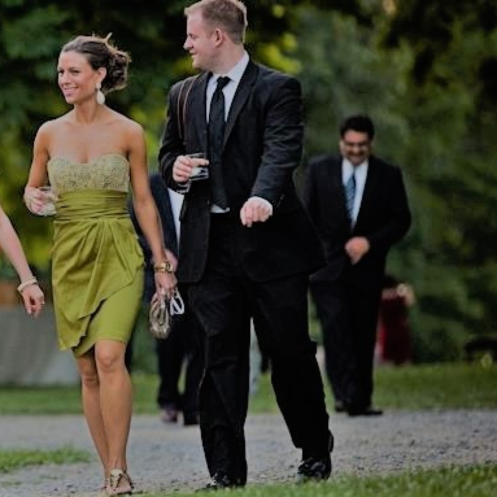 Badgley Mischka Short Strapless Gown